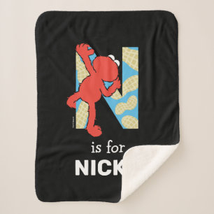 Couverture Sherpa Elmo Alphabet N Nuages