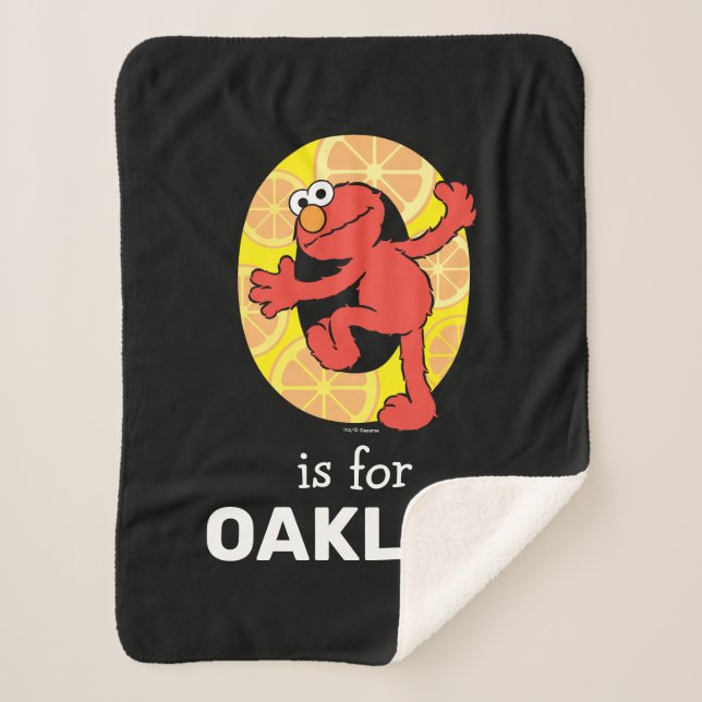 Couverture Sherpa Elmo Alphabet | O orange (Devant)