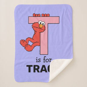 Couverture Sherpa Elmo Alphabet T rose