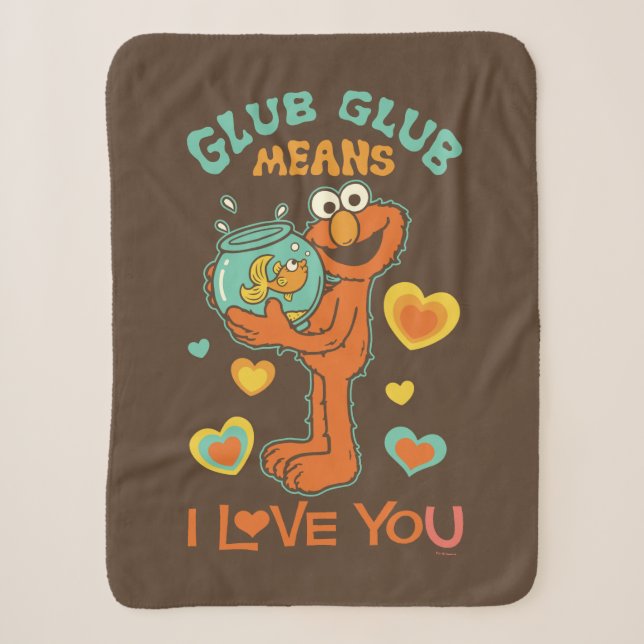 Couverture Sherpa Elmo Holding son poisson rouge animal (Devant)