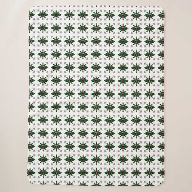 Couverture Sherpa Emerald Ruby Diamond Gemstone Art Rouge Vert (Devant)