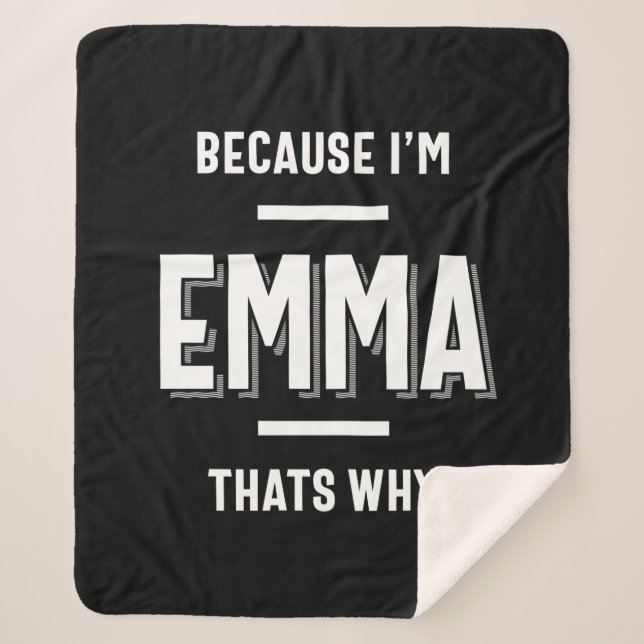 Couverture Sherpa Emma Nom Femme Personnalisée Fille (Devant)