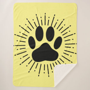 Couverture Sherpa Empreinte De Chien Et Faisceau De Feu De Feu Vinta
