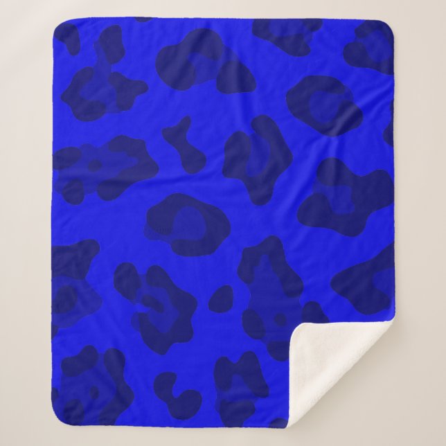 Couverture Sherpa empreinte de léopard bleu (Devant)