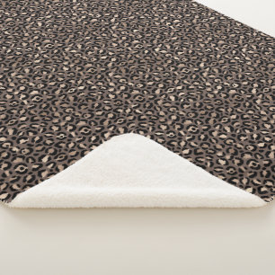 Couverture Sherpa Empreinte de léopard de bronze Brown au chocolat n
