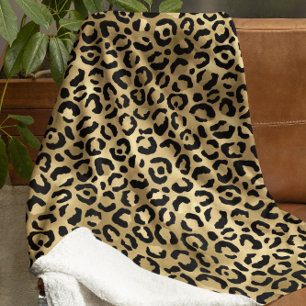 Couverture Sherpa Empreinte de léopard de luxe-Cosy Glam Animal Moti