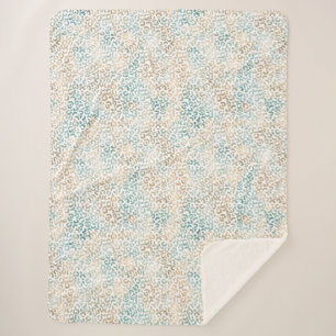 Couverture Sherpa Empreinte de léopard Gold turquoise