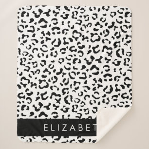 Couverture Sherpa Empreinte de léopard, Spots, Noir Et Blanc, Votre