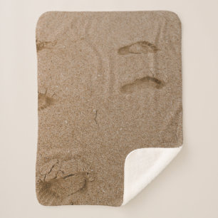 Couverture Sherpa Empreinte de pied en bord de mer