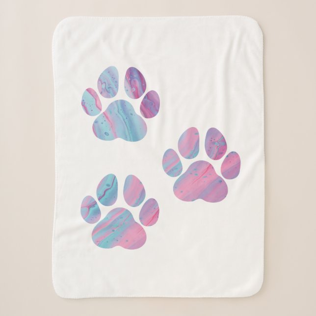 Couverture Sherpa Empreintes de pattes de chiens - Fils de peinture  (Devant)