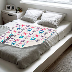Couverture Sherpa Enchanter des papillons colorés Personnaliser le n