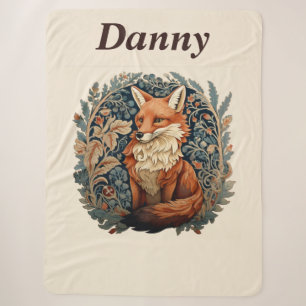 Couverture Sherpa Enchanter le renard boisé avec un nom personnalisé