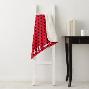Couverture Sherpa Enfants mignons Red Ladybug Polka dot party Motif