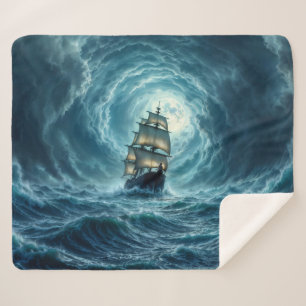 Couverture Sherpa Epic bateau de tempête sur la lune des vagues aven