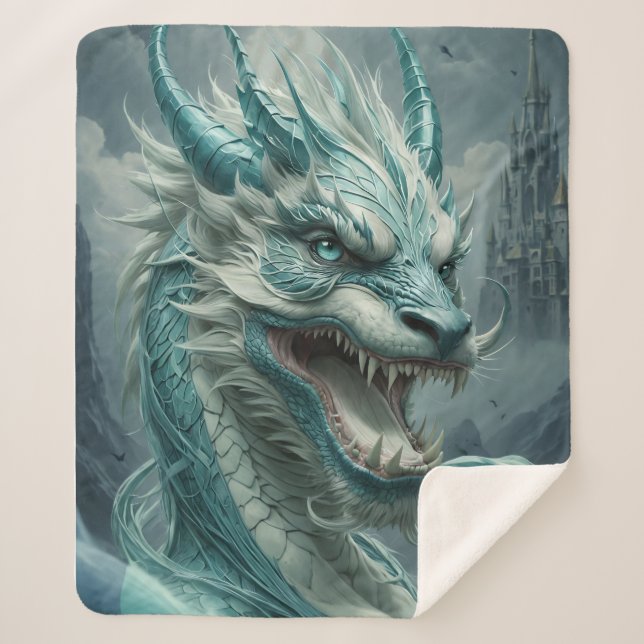 Couverture Sherpa Epic Blue Storm Dragon (Devant)