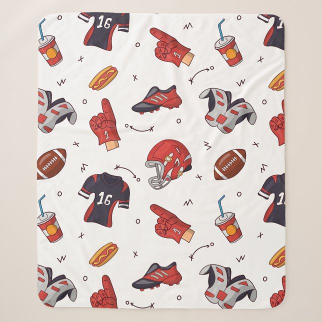 Couverture Sherpa Équipement sportif de football avec Motif alimenta (Devant)
