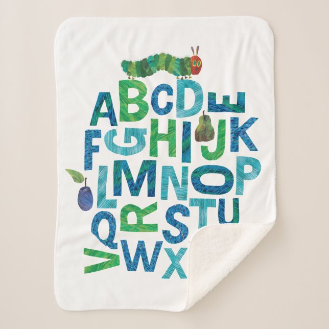 Couverture Sherpa Eric Carle | Alphabet Motif de lettres Caterpillar (Devant)
