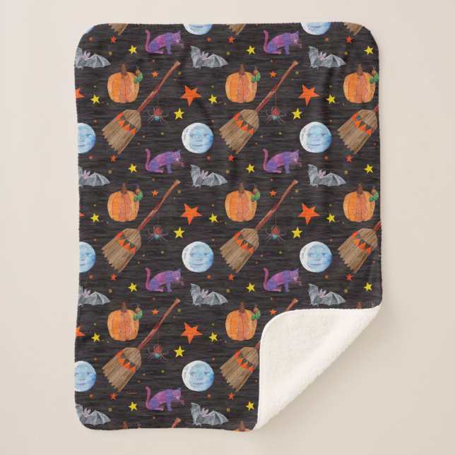 Couverture Sherpa Eric Carle | Caterpillar Black Halloween Motif (Devant)