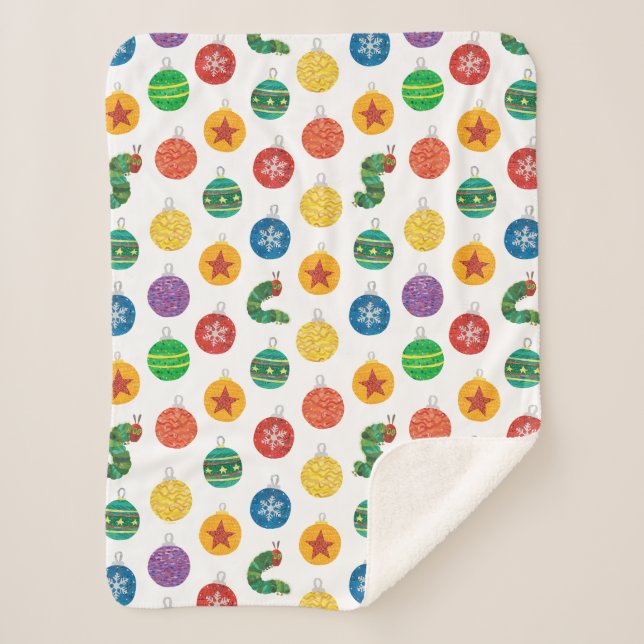 Couverture Sherpa Eric Carle | Caterpillar Motif de Noël (Devant)