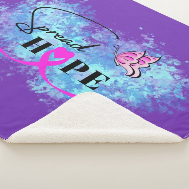 Couverture Sherpa ESPOIR - Sensibilisation au cancer Sherpa Blanket (3/4)