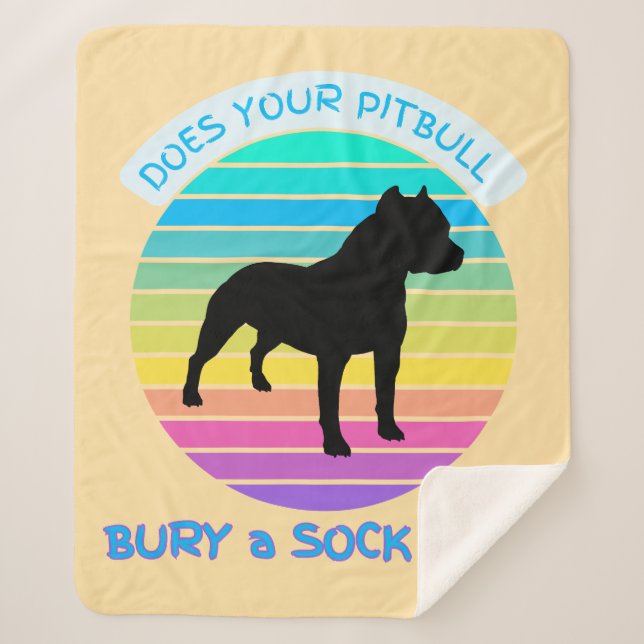 Couverture Sherpa Est-ce que votre Pitbull Bury Sock Trop Retro Suns (Devant)