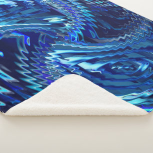 Couverture Sherpa Estrela azul ondulada com trados em ziguezague