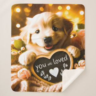 Couverture Sherpa Étendre l'amour : Golden Retriever avec "You Are L