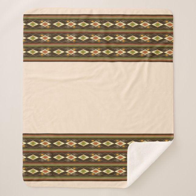 Couverture Sherpa Ethiopian Tebeb Pattern (Devant)