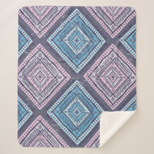 Couverture Sherpa Ethnie tribale. Patte d'illustration vintage et tr