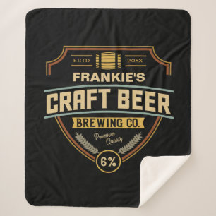 Couverture Sherpa Étiquette de bière artisanal personnalisé brasseri