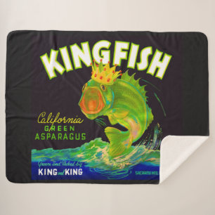 Couverture Sherpa étiquette de caisse d'asperges de Kingfish dans le