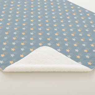 Couverture Sherpa Etoiles à décrocher jaune et bleu Baby Boy