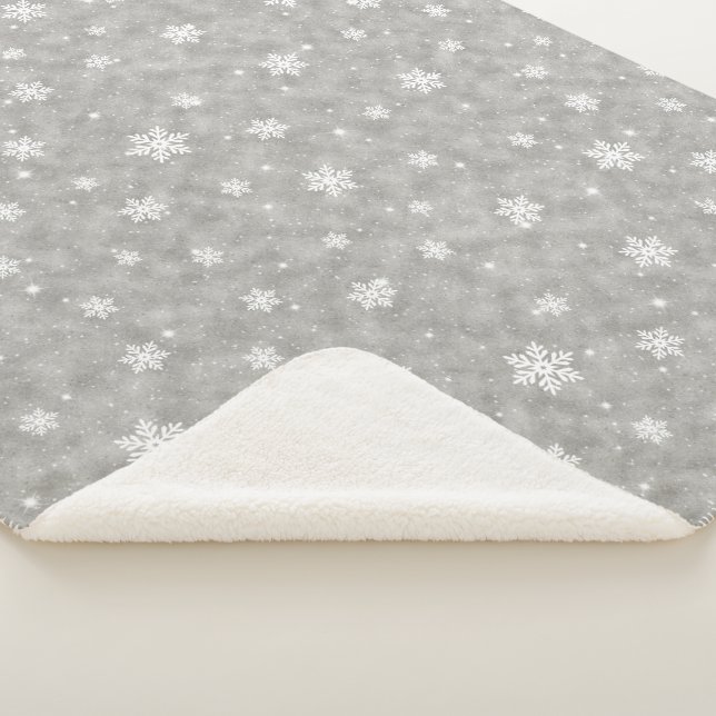 Couverture Sherpa Étoiles douillettes en argent Parties scintillant  (3/4)