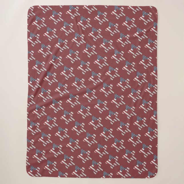 Couverture Sherpa Étoiles et rayures Étoile de Noël Motif patriotiqu (Devant)