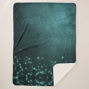 Couverture Sherpa Étoiles Mystic Twilight Luminosité de néon vert