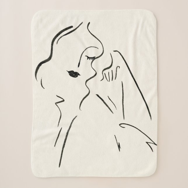 Couverture Sherpa Étude simple - Croquis d'une dame (Devant)