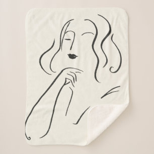 Couverture Sherpa Étude simple - croquis d'une femme