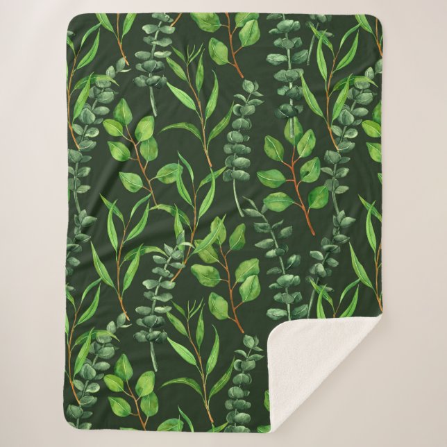 Couverture Sherpa Eucalyptus vert foncé (Devant)