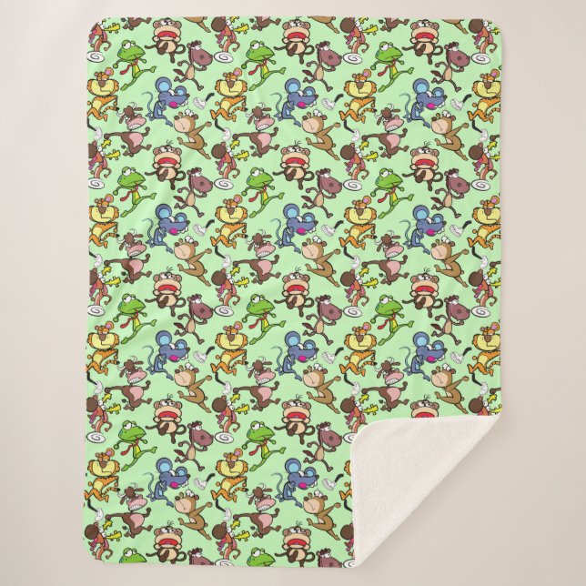 Couverture Sherpa Exécuter 2023, Cartoons mignons exécutant le motif (Devant)