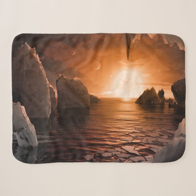 Couverture Sherpa Exoplanet Trappist-1f De Son Côté Nocturne Icy. (Devant (Horizontal))