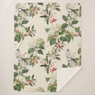 Couverture Sherpa Exotic Hydrangea hortensia light