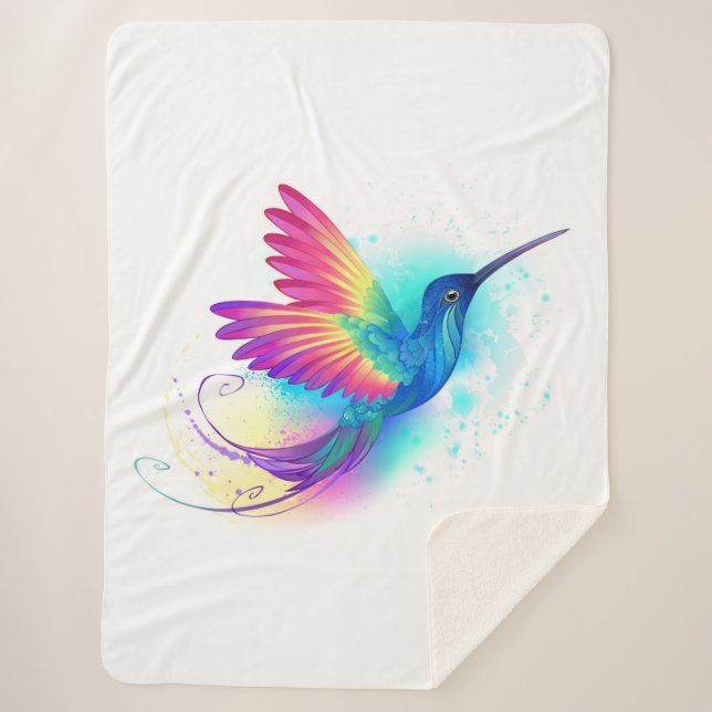 Couverture Sherpa Exotic Rainbow Hummingbird (Devant)