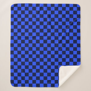 Couverture Sherpa Explorer le design carreauté bleu et noir audacieu