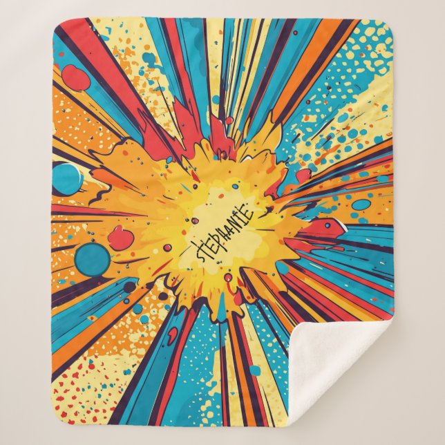 Couverture Sherpa Explosion d'art pop de style comique (11) (Devant)