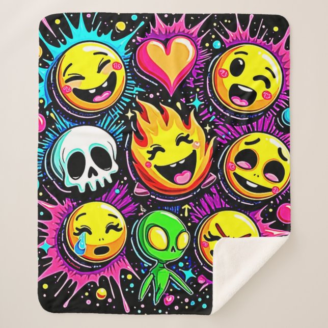 Couverture Sherpa Explosion Emoji Joueuse (Devant)