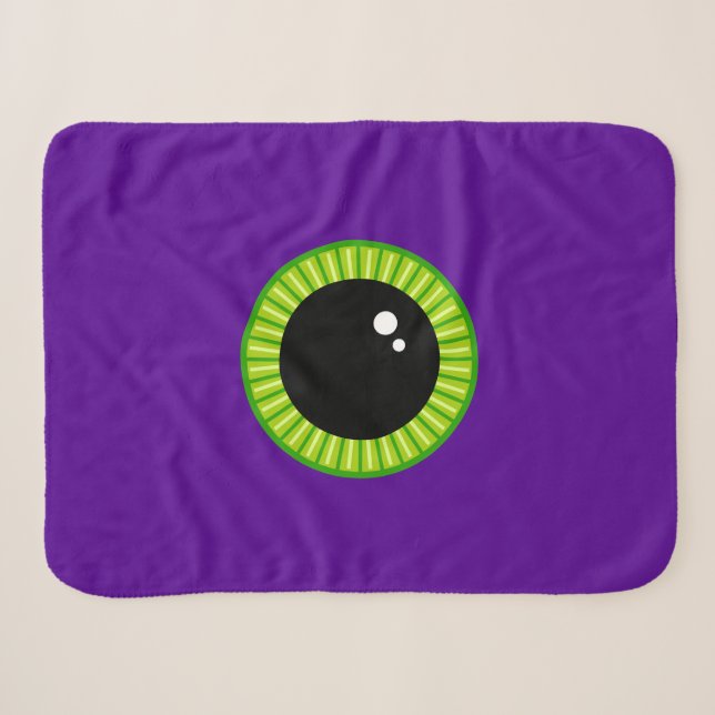 Couverture Sherpa Eyeball drôle de Monstre vert et pourpre (Devant (Horizontal))