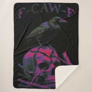 Couverture Sherpa F-Caw-F Funny Black Crow Bird