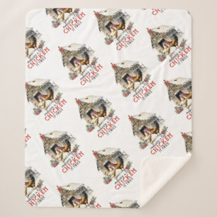 Couverture Sherpa "Faire une liste, le poulet deux fois" Puns Noël