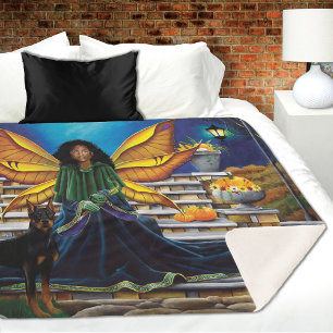 Couverture Sherpa Fairy Guardian Doberman Chien