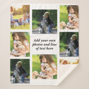 Couverture Sherpa Faites votre propre collage photo et texte